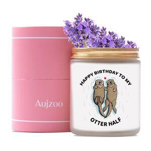 Aujzoo Happy Birthday Gift Women Girlfriend Wife Lavender Soy Wax Candle New